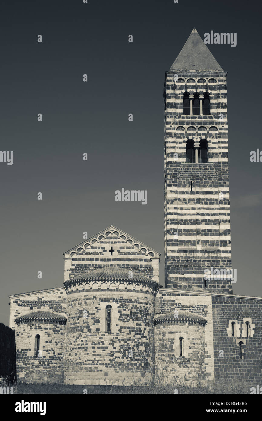 Italia Sardegna nord occidentale della Sardegna, area di Sassari, Basilica della Santissima Trinità di Saccargia, chiesa del XII secolo Foto Stock