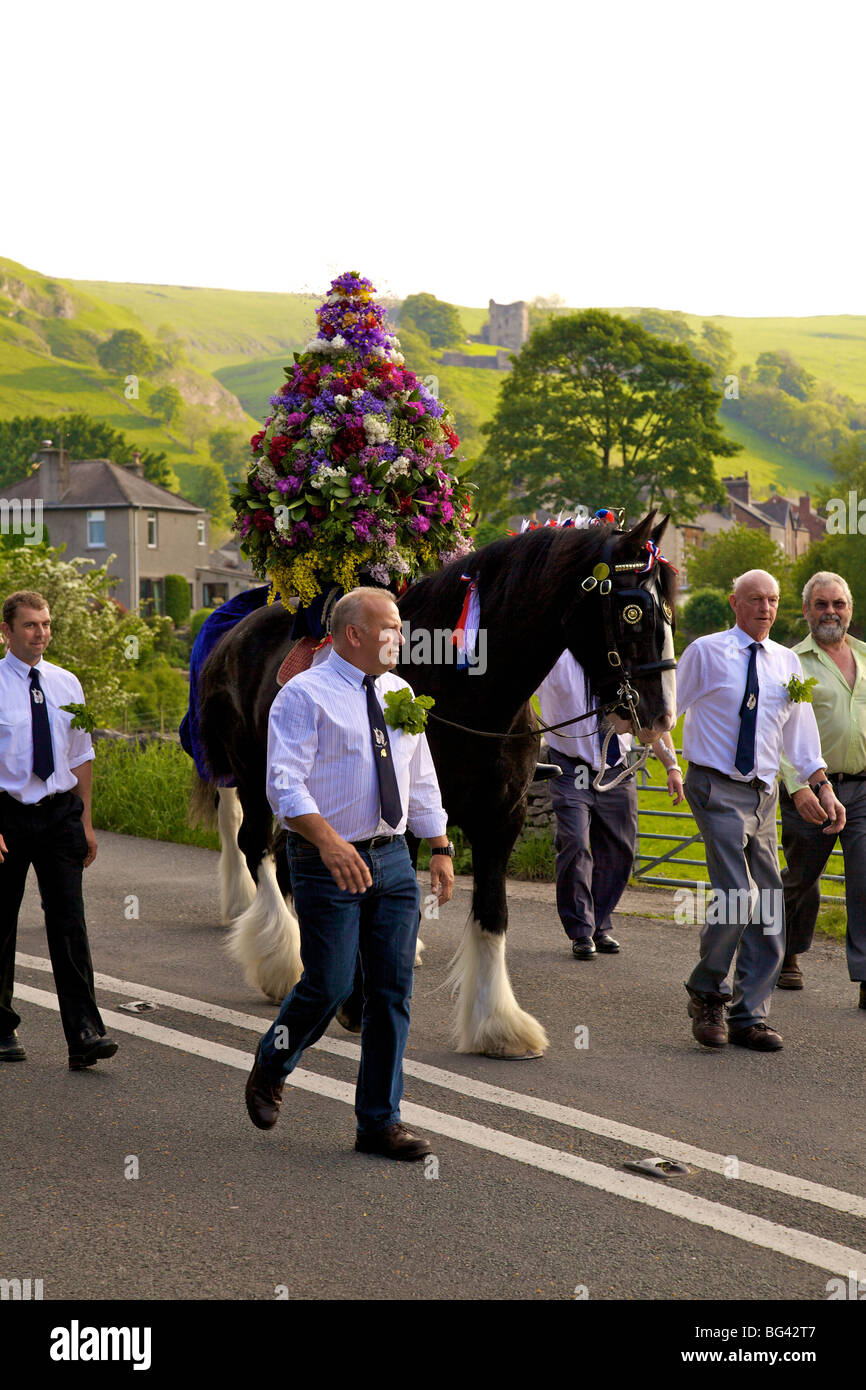 Garland giorno, Castleton, Derbyshire, England, Regno Unito Foto Stock