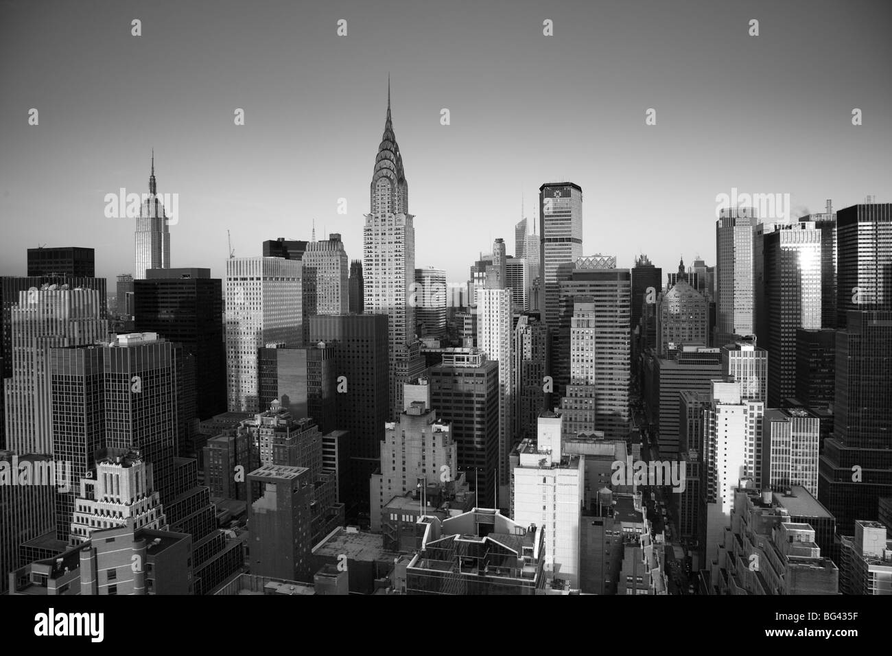 Chrysler Building & Midtown Manhattan skyline di New York City, Stati Uniti d'America Foto Stock
