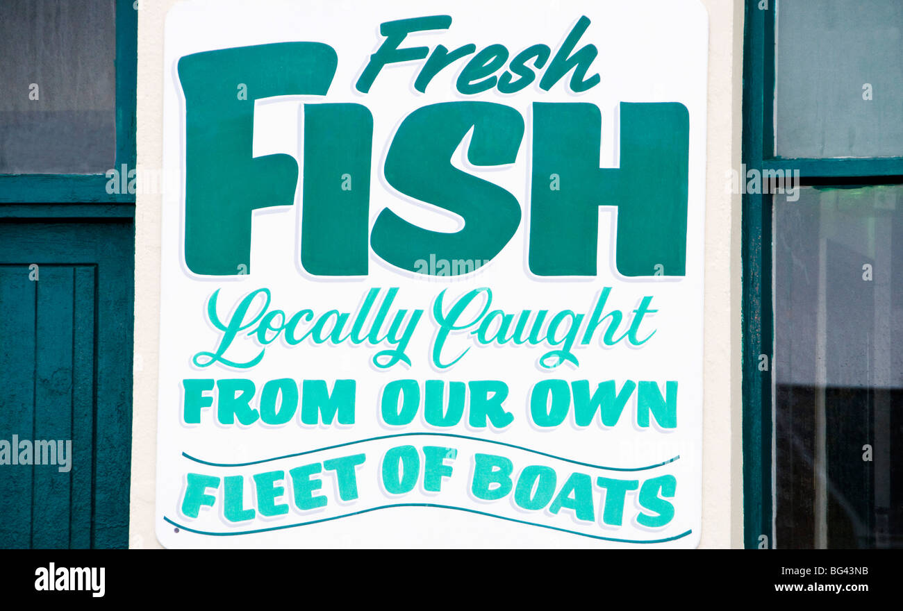 Pesce locale shop, Newlyn, Cornwall, Regno Unito Foto Stock