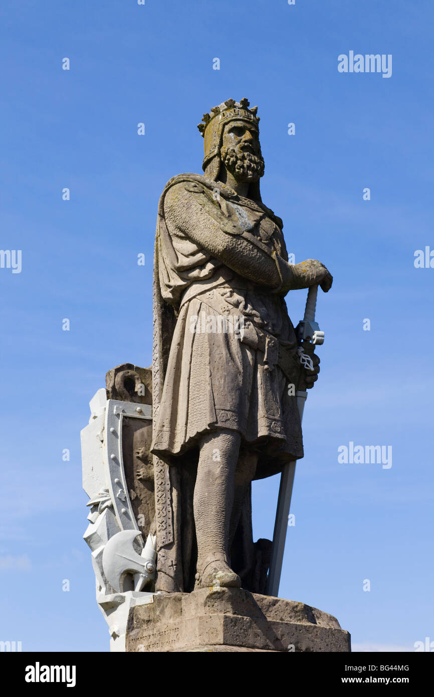 La Scozia, regione centrale, Stirling, il Castello di Stirling, Statua di Robert the Bruce Foto Stock