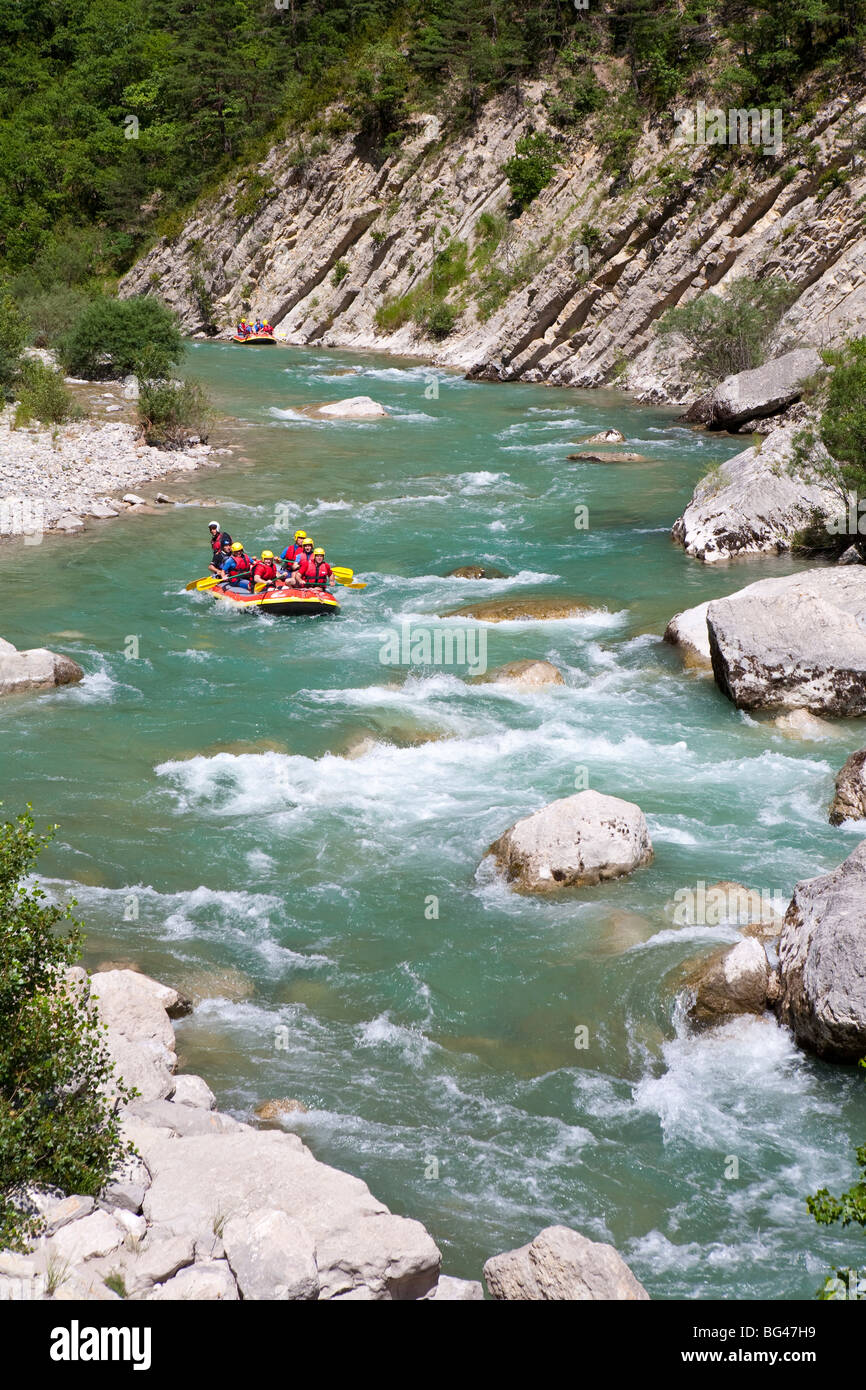 White Water Rafting, Gorges du Verdon, Provence-Alpes-Côte d'Azur, in Francia Foto Stock