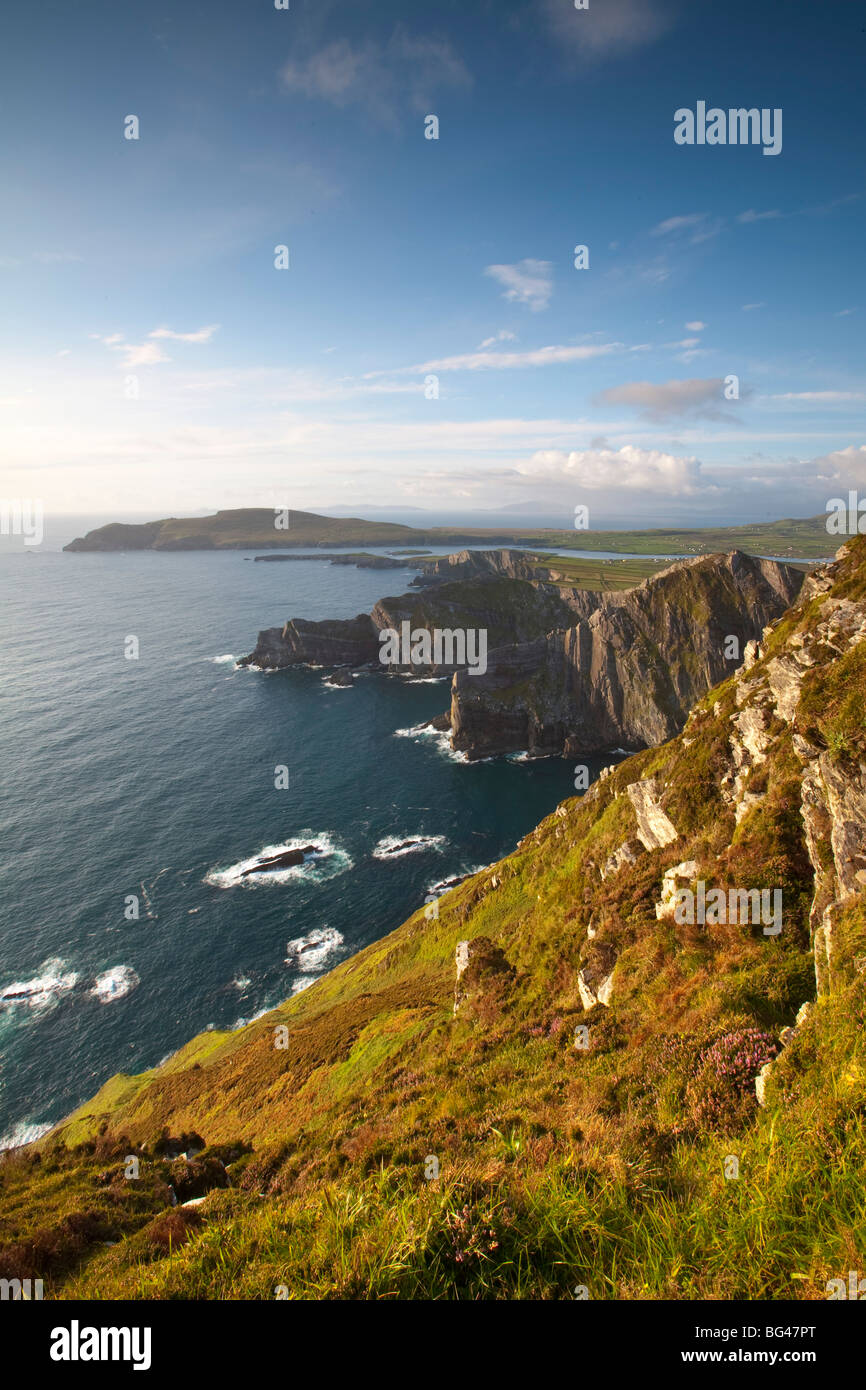 Rupi costiere vicino all' isola Valentia, Co. Kerry, Irlanda Foto Stock