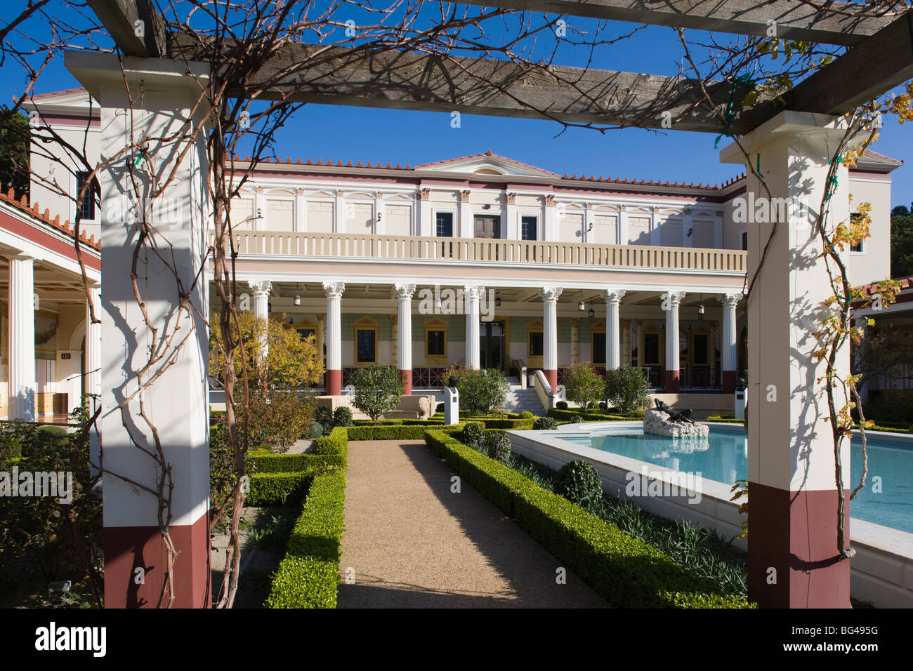 Stati Uniti, California, Los Angeles, Pacifc Palisades, Getty Villa Museum, la raccolta di olio tycoon J. Paul Getty Foto Stock