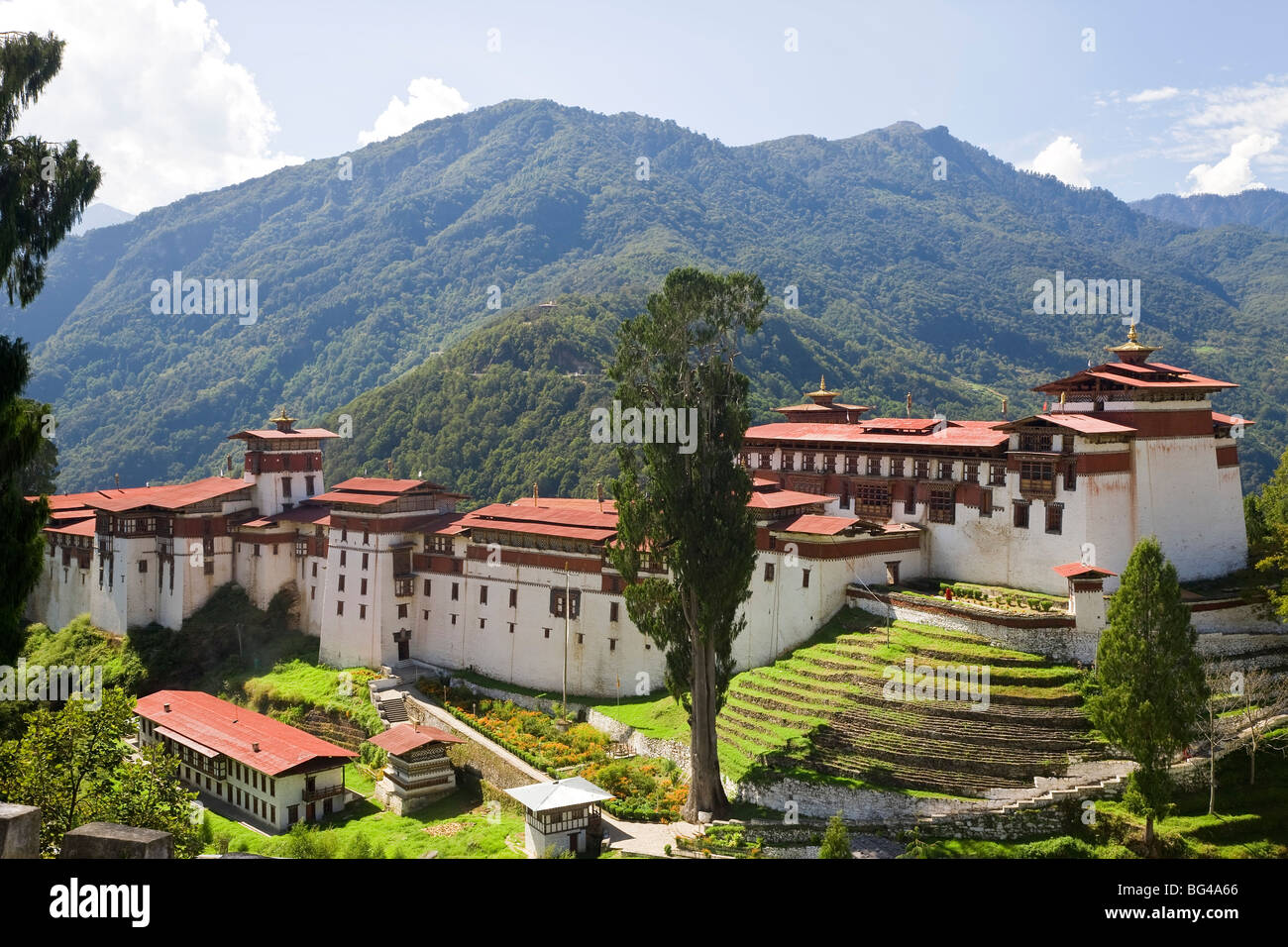 Trongsa Dzong o monastero, Trongsa, Bhutan Foto Stock