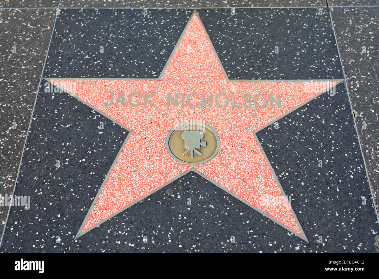 Jack Nicholson, stella, Hollywood Walk of Fame, Hollywood Boulevard, Hollywood, Los Angeles, California, Stati Uniti d'America Foto Stock