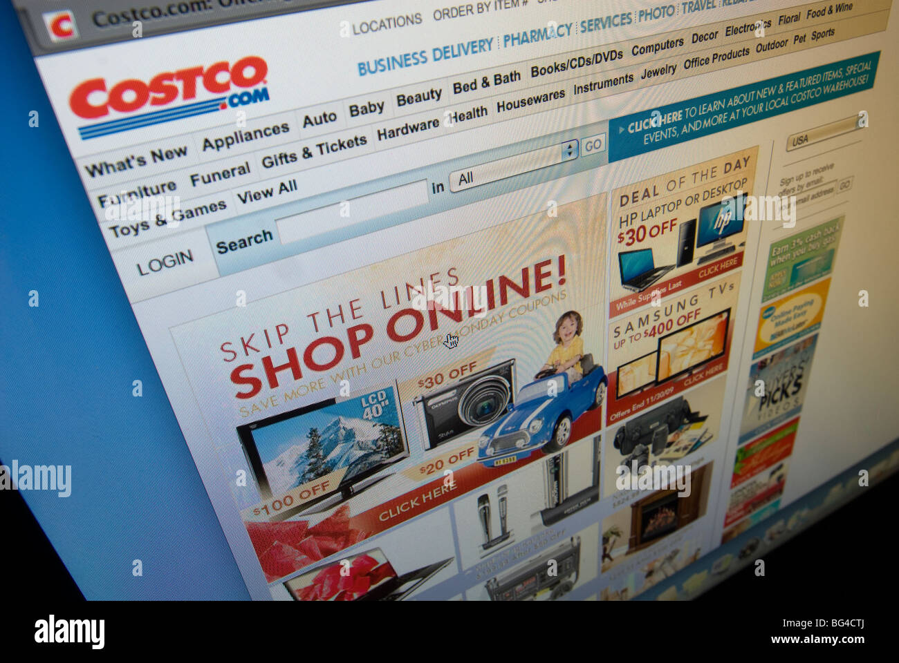 La Costco sito offre loro Cyber lunedì vendite Foto Stock