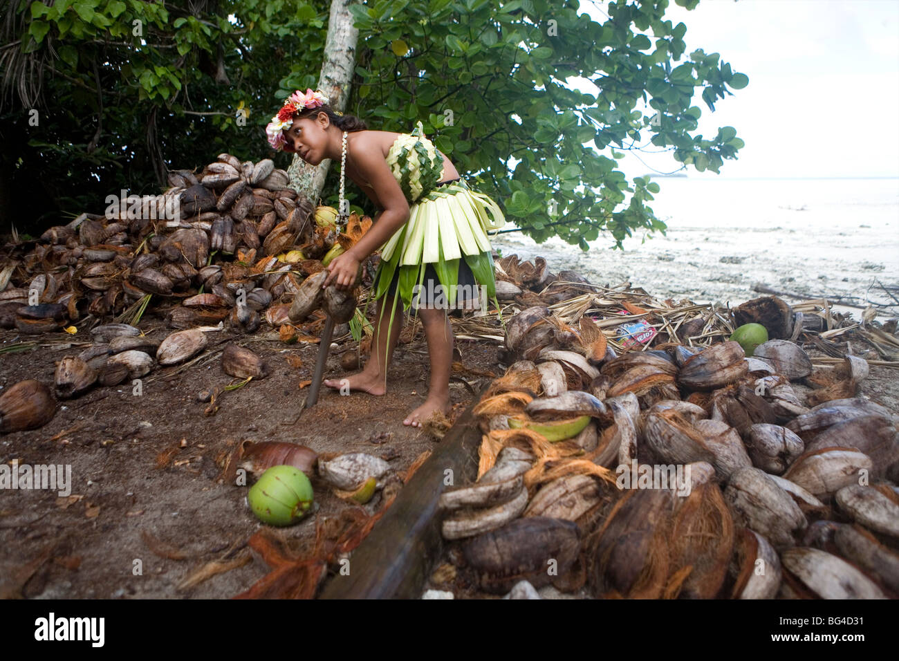 Tuvalu isola dell'Oceano Pacifico che rischia di scomparire nei prossimi 50 anni a causa di innalzamento del livello del mare. Foto Stock