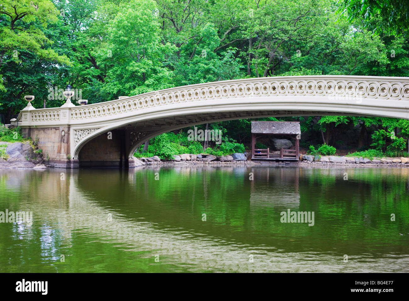 Ponte di prua, Central Park, Manhattan, New York, New York, Stati Uniti d'America, America del Nord Foto Stock