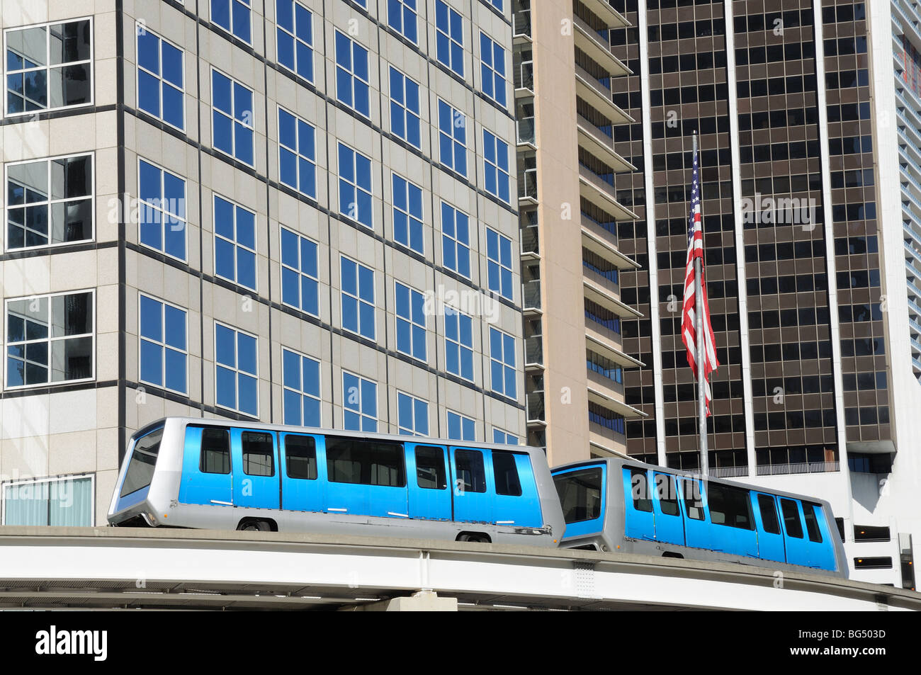 Completamente automatizzato di Miami Centro citta' sistema di treno Foto Stock