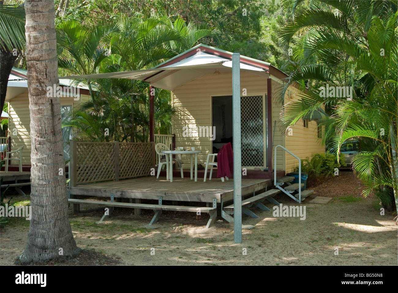 Cabina in spiaggia, Ellis Beach, vicino a Cairns, Queensland, Australia Foto Stock