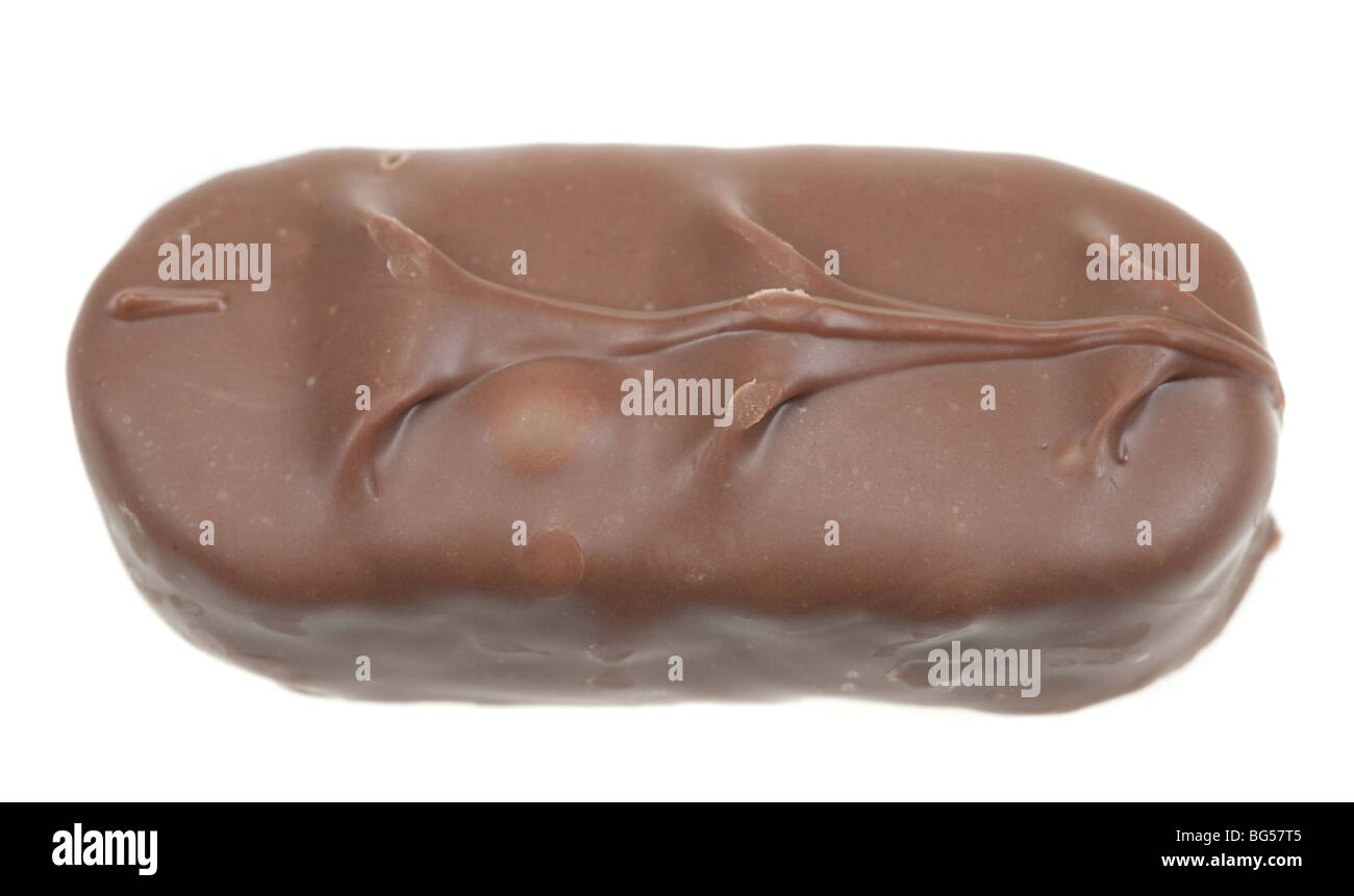Barra di cioccolato isolato su sfondo bianco Foto Stock