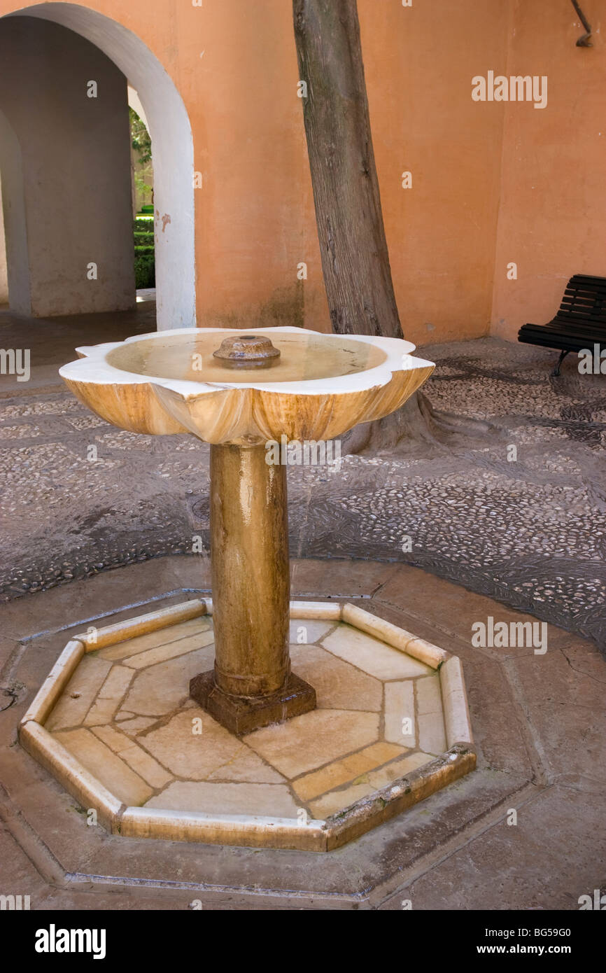 Fontana al palazzo dell'Alhambra di Granada Granada Spagna Foto Stock