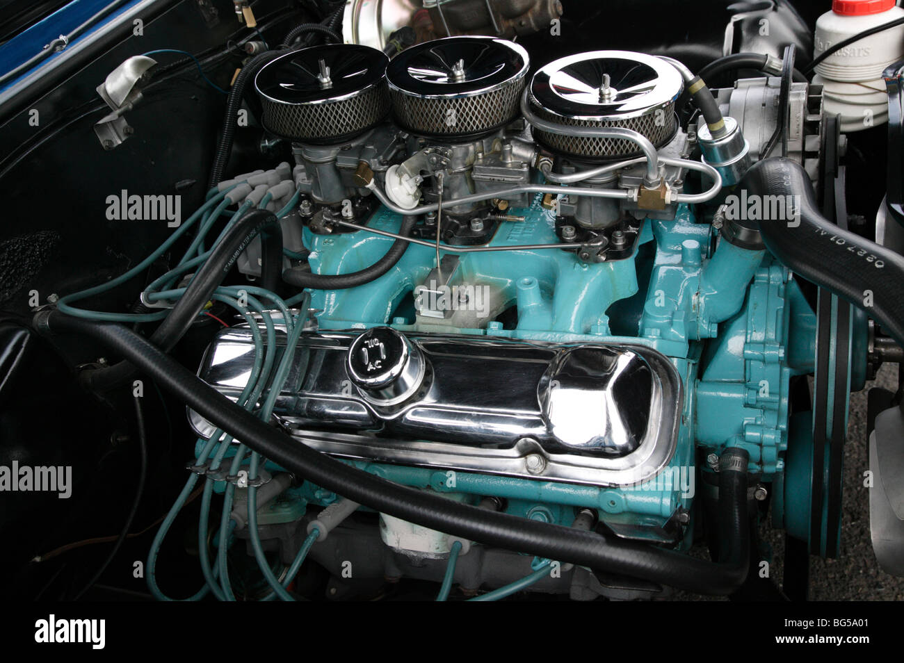 Il motore di un 69 Pontiac GTO Foto Stock