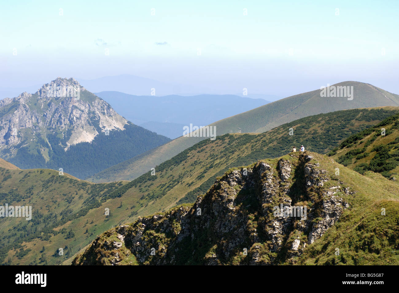 La vista dal picco di montagna Chleb Mala Fatra Parco nazionale della Slovacchia Foto Stock