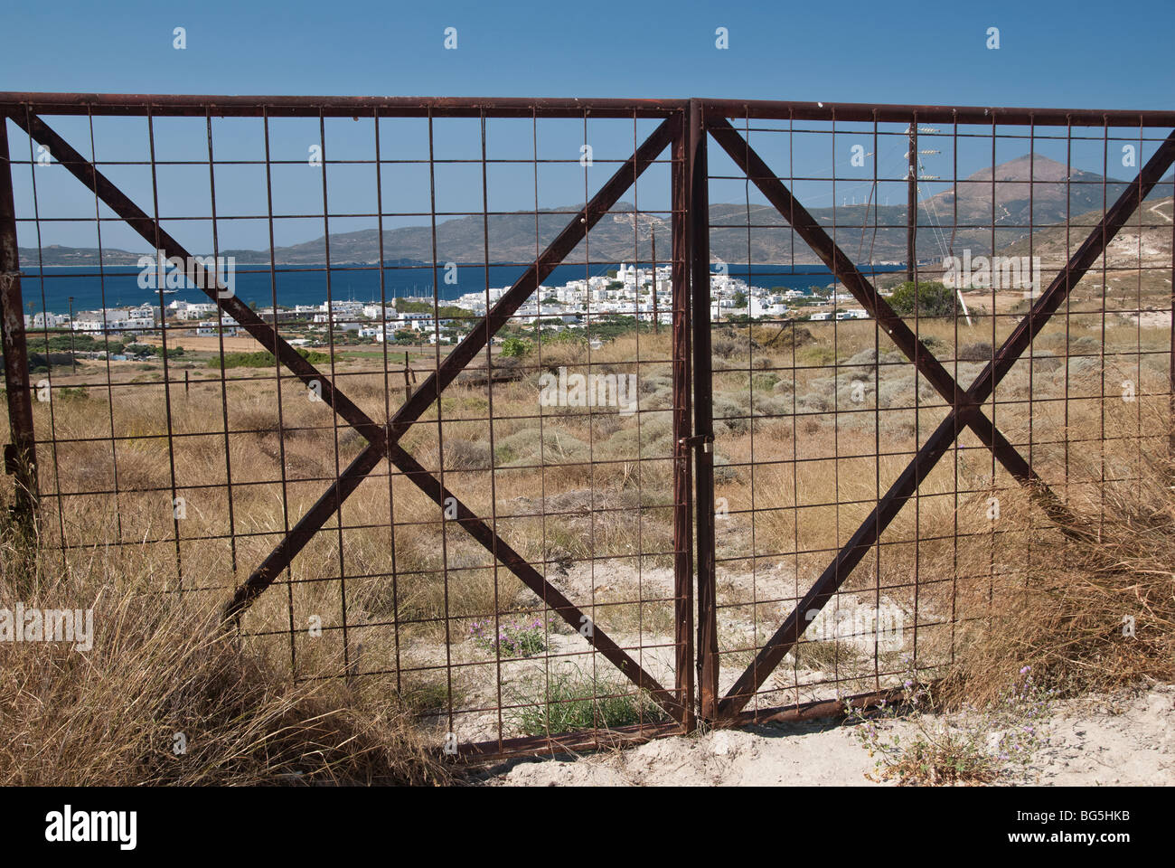 I cancelli chiusi in Grecia Foto Stock