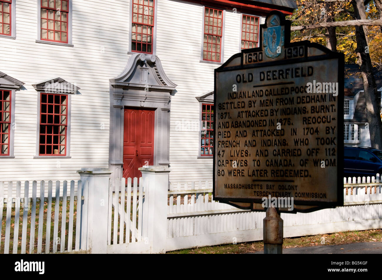 Deerfield,centro storico,rurale del secolo XVIII Village,case risalente al 1700,1800's,Casa a Deerfield Academy.Deerfield, Massachusetts Foto Stock