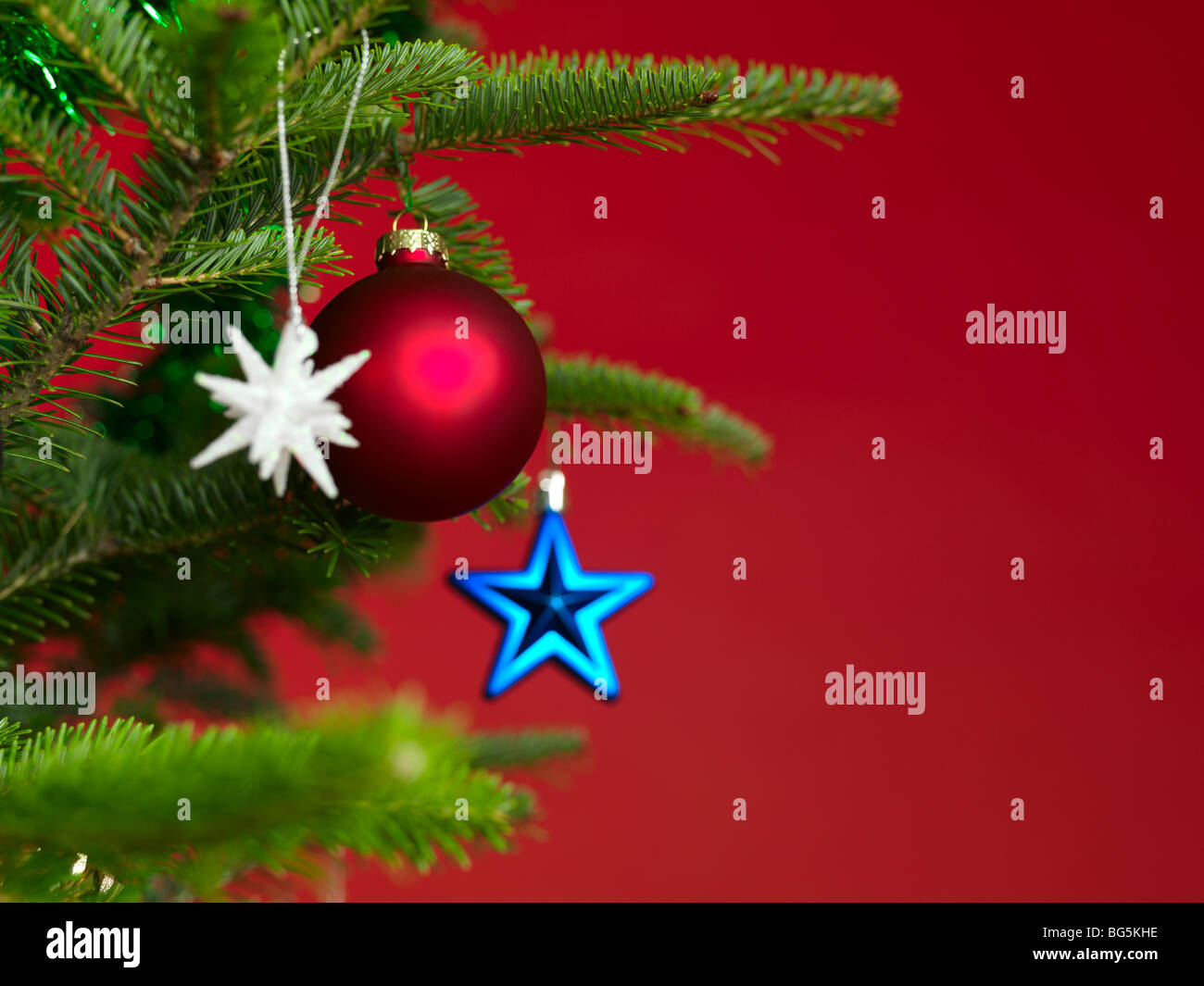 Decorazione per albero di natale su di un albero di Natale Foto Stock