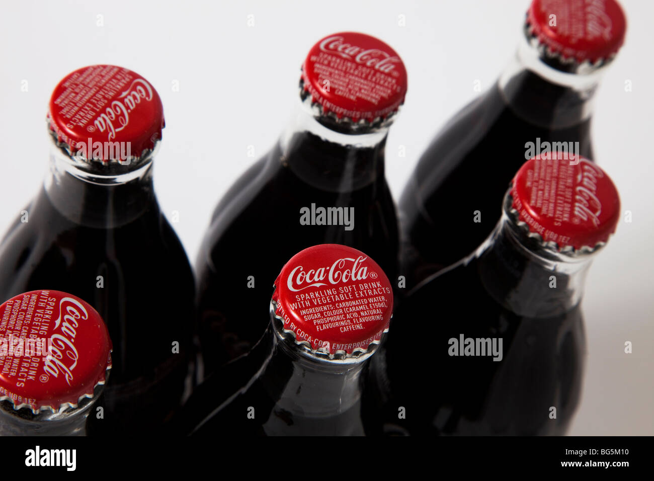 Coca cola coke bottiglie bottiglia di vetro Foto Stock