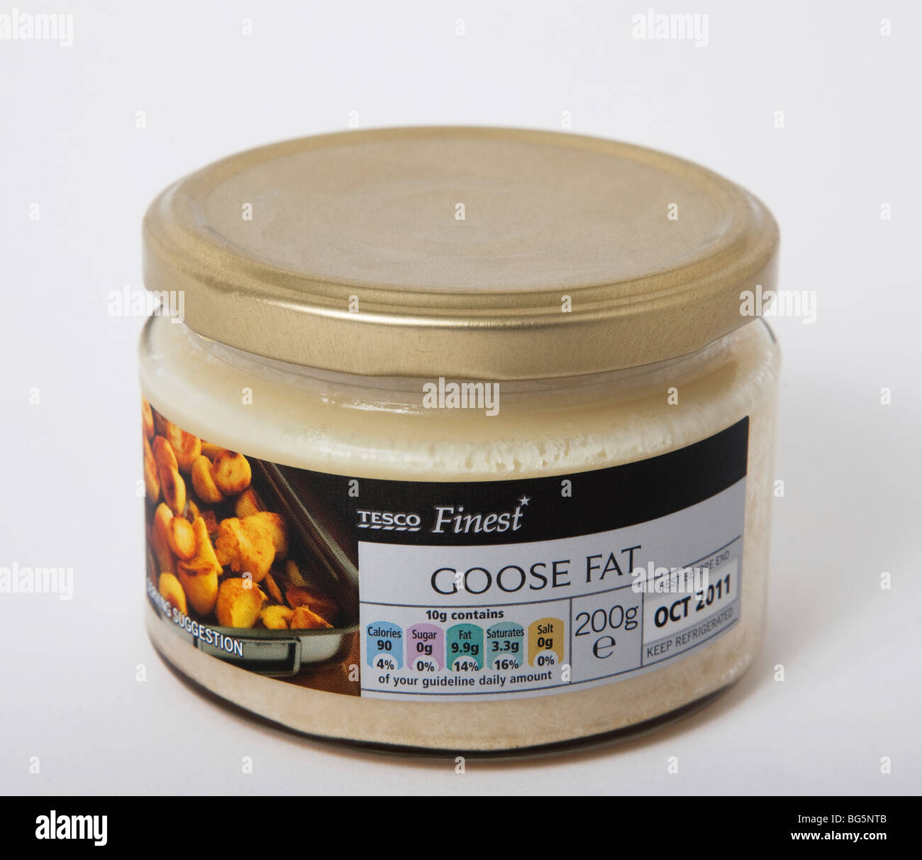 Jar grasso d'oca "Tesco finest' Foto Stock