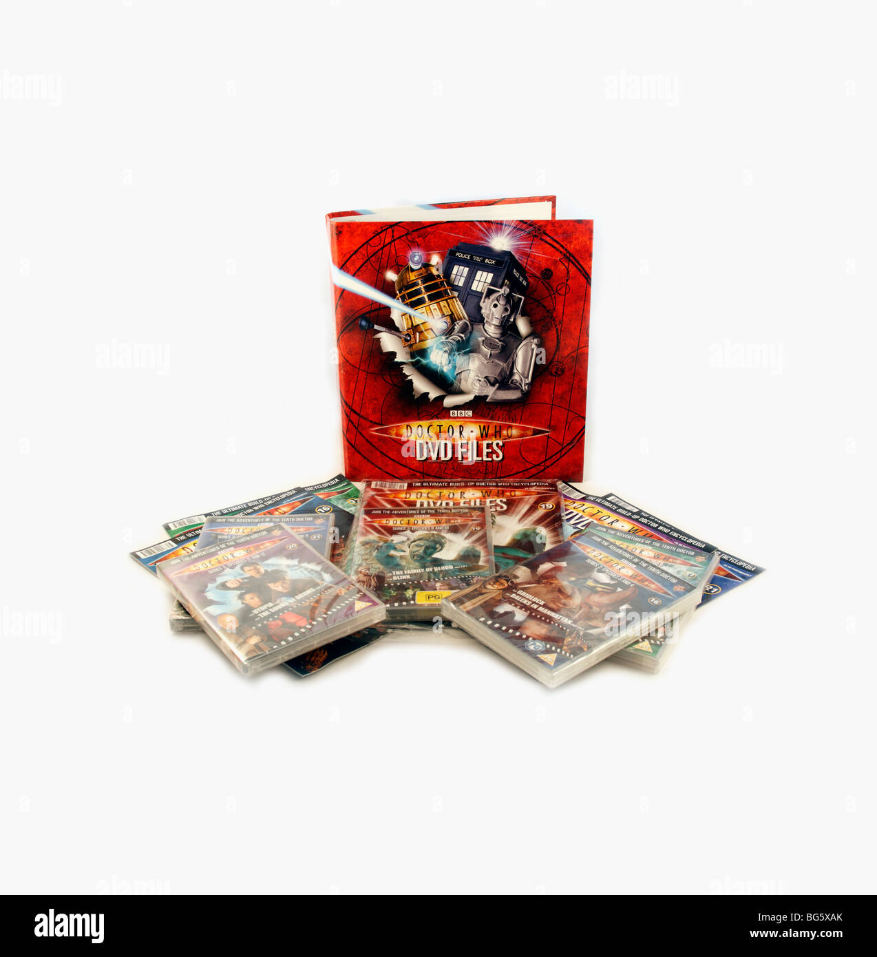 Medico che. otto episodi su DVD, oltre i file DVD e legante che va con loro. Inutilizzato, aperti Foto Stock