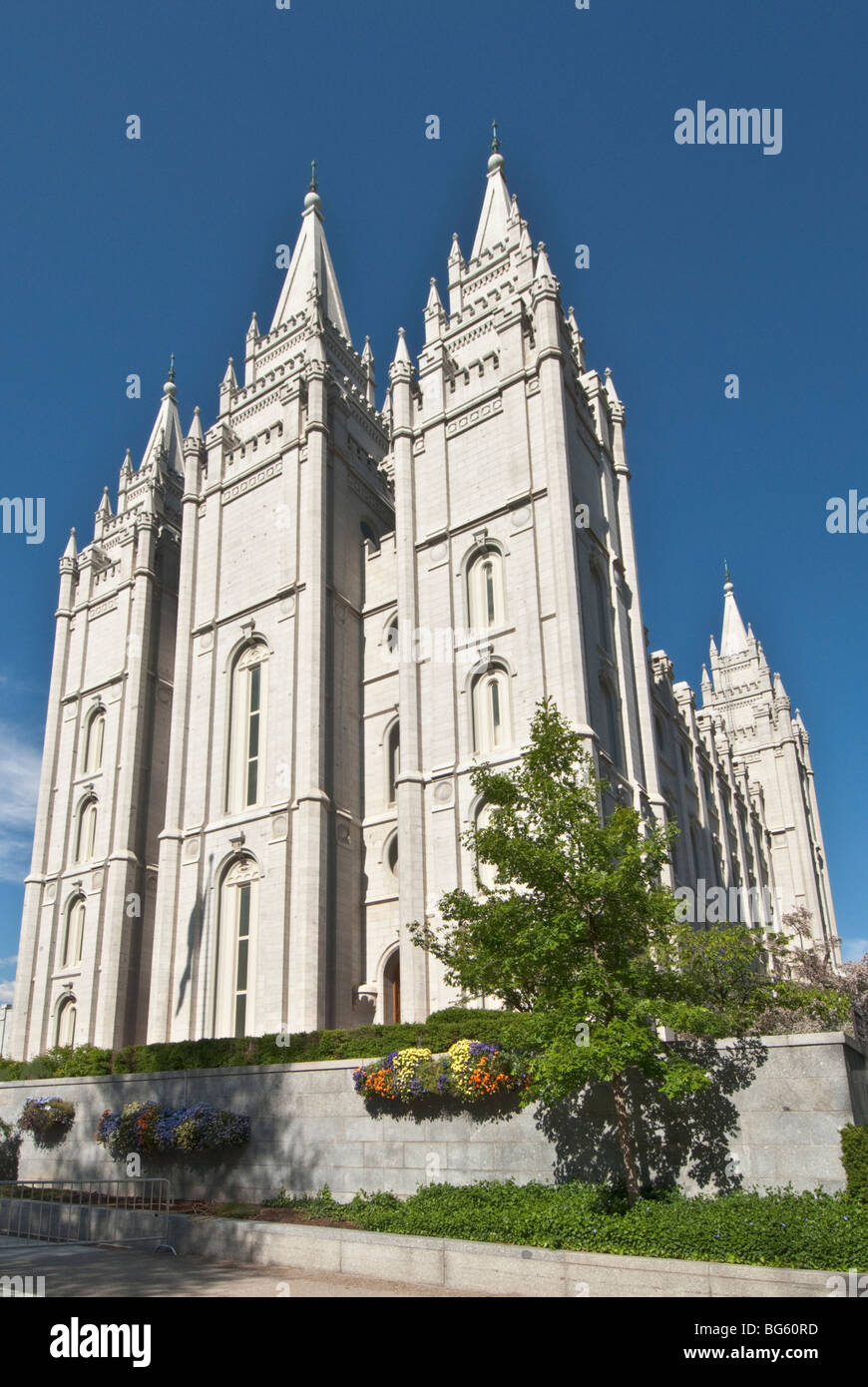 Utah Salt Lake City Mormone Tempio la Chiesa di Gesù Cristo dei Santi degli Ultimi Giorni Foto Stock