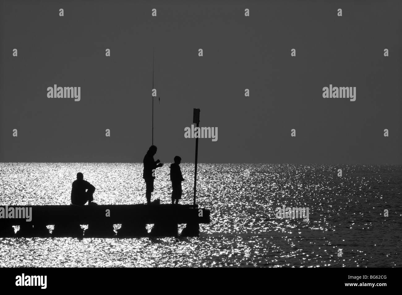 I pescatori in luce Foto Stock
