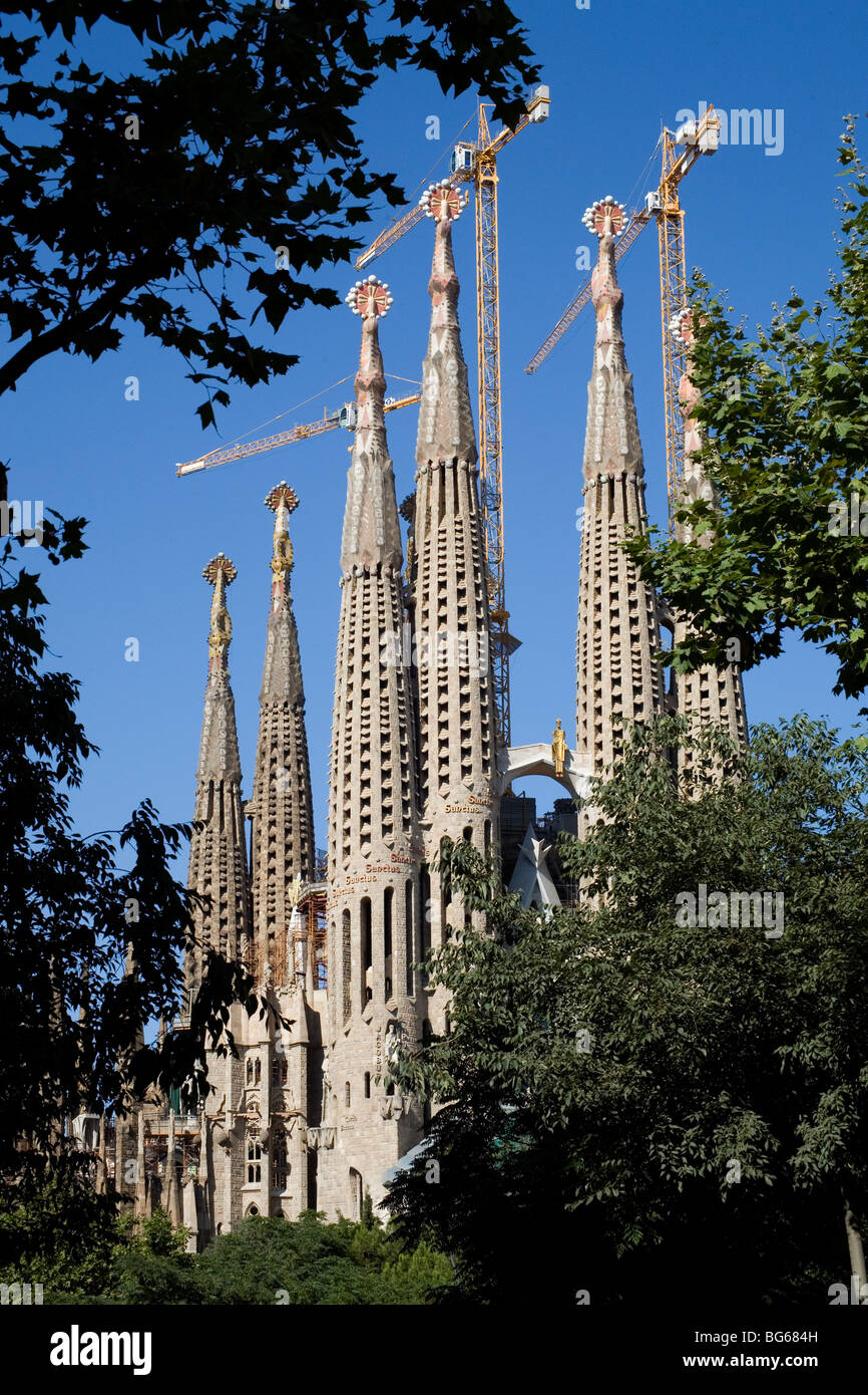 LA SAGRADA FAMILIA, 2007, ARCHIVIO: Templo Expiatorio de la Sagrada Familia Cathedral Temple Barcelona Spagna as it look in 2007 Foto Stock