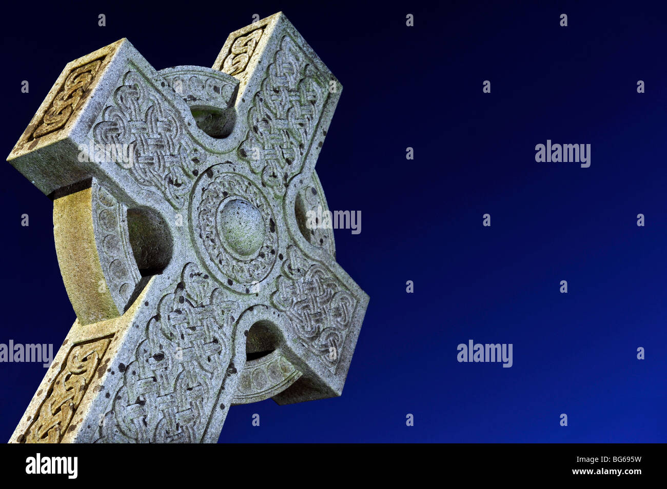 Celtic Cross grave stone Foto Stock