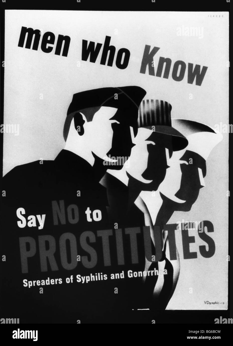 Questo 1940s United States Air Force poster esorta i soldati per dire no alla prostituzione. Foto Stock