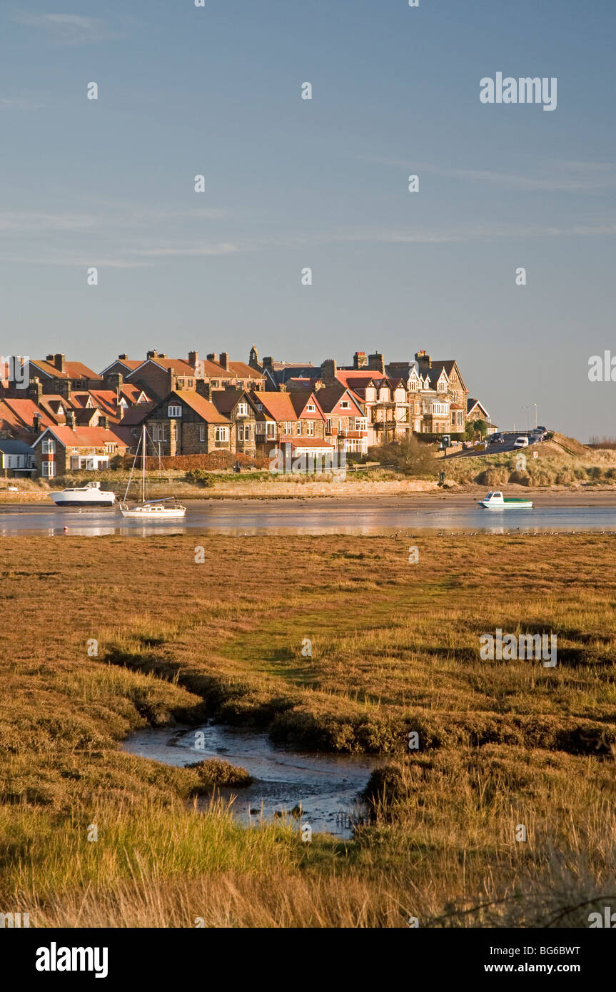 Barche ormeggiate Alnmouth Fiume Aln Esturay Northumberland Inghilterra SCO 5590 Foto Stock