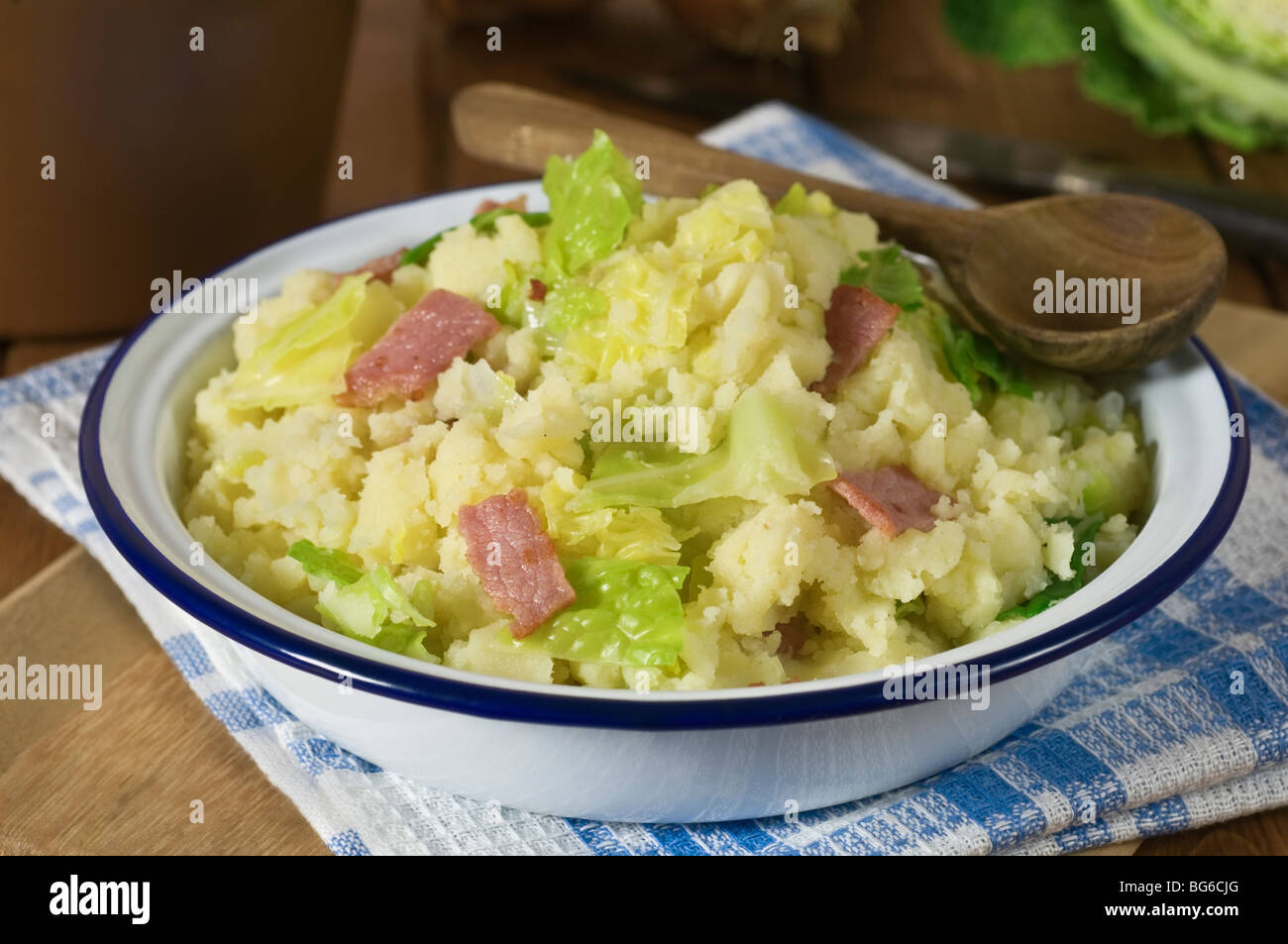 Colcannon Irlanda di patate e cavolo nero piatto Foto Stock