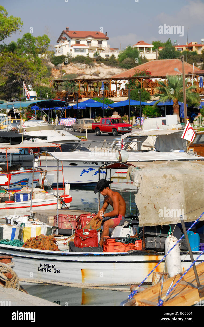 Cipro del Nord. Il villaggio di pescatori di Bogaz sulla penisola di Karpas. 2009. Foto Stock