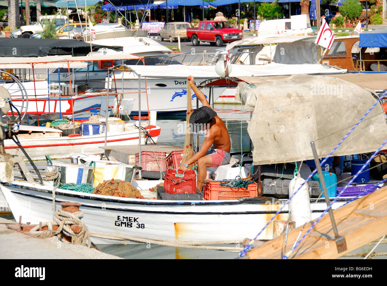 Cipro del Nord. Il villaggio di pescatori di Bogaz sulla penisola di Karpas. 2009. Foto Stock