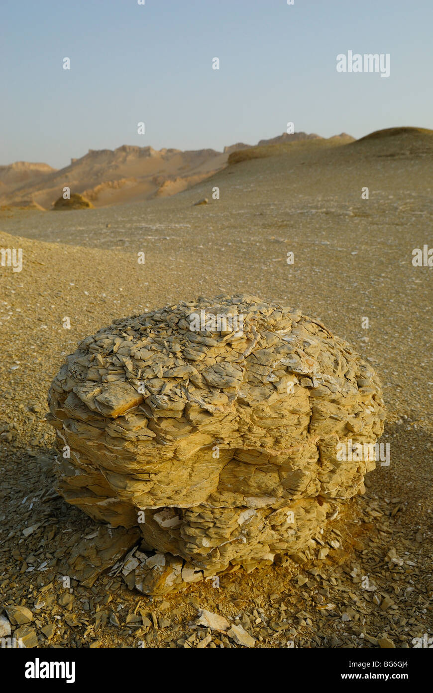 Le dune di sabbia e roccia di pietra nel deserto occidentale di Egitto Foto Stock