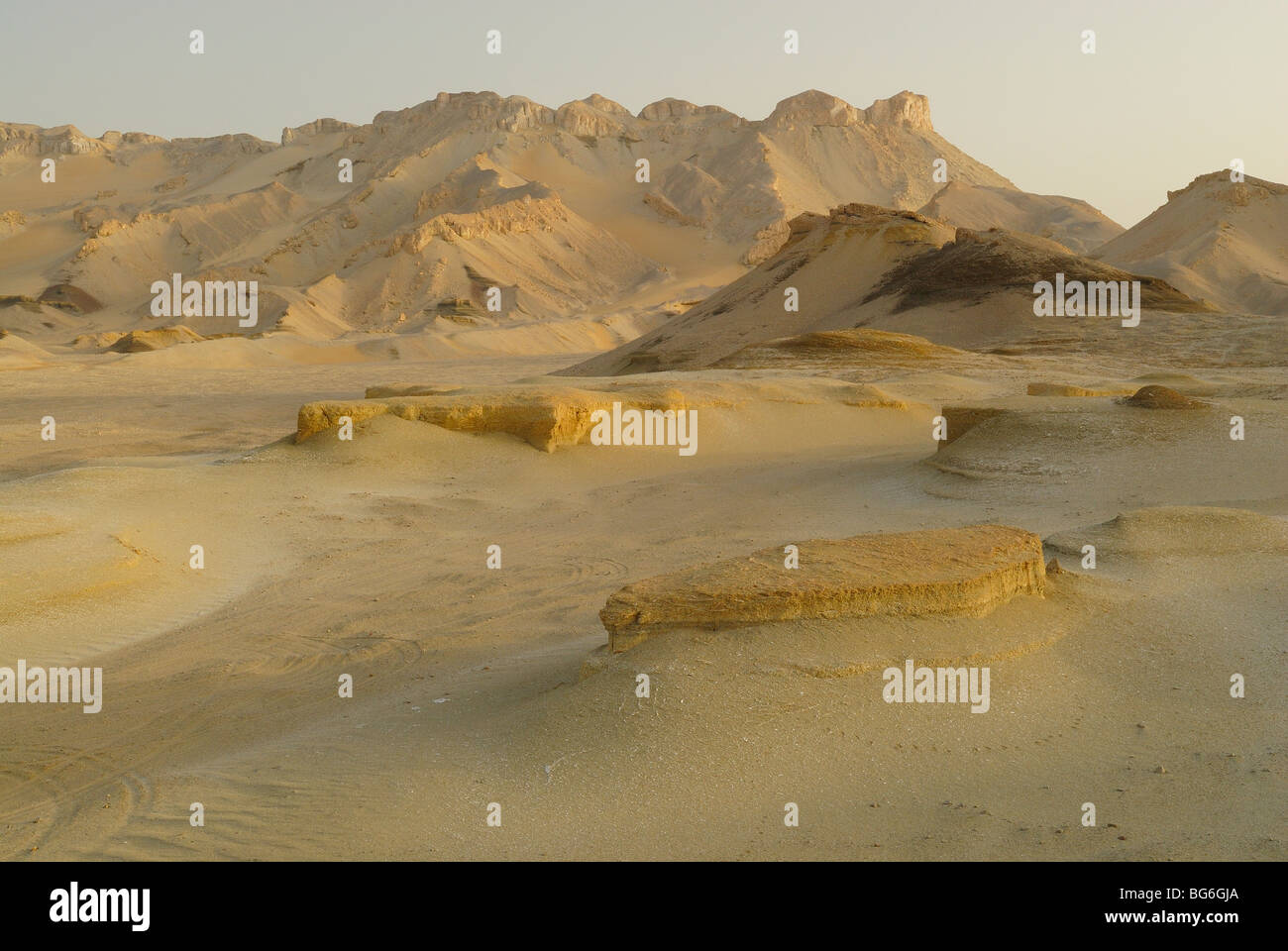 Le dune di sabbia del deserto occidentale d'Egitto Foto Stock