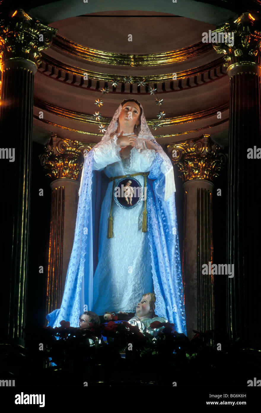 La statua della Vergine Maria nella cattedrale della città capitale di San Luis Potosi San Luis Potosi membro Messico America del Nord Foto Stock