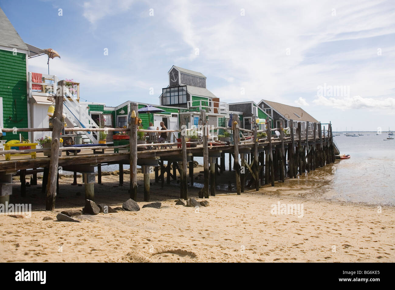 Pier in porto a Provincetown in Massachusetts Foto Stock