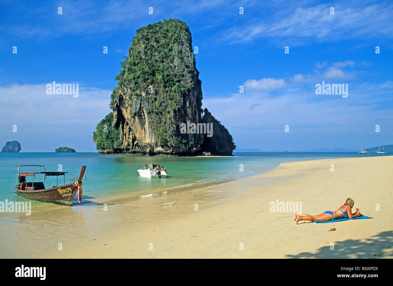 Pra Nang Cave Beach, Krabi, Thailandia Foto Stock
