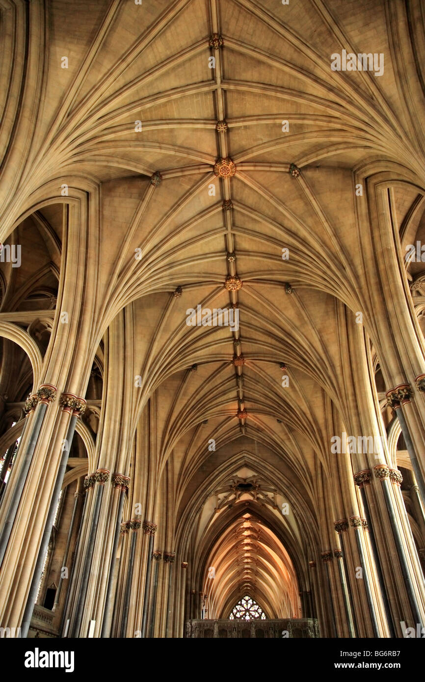 Cattedrale di Bristol vaulting, Inghilterra Foto Stock