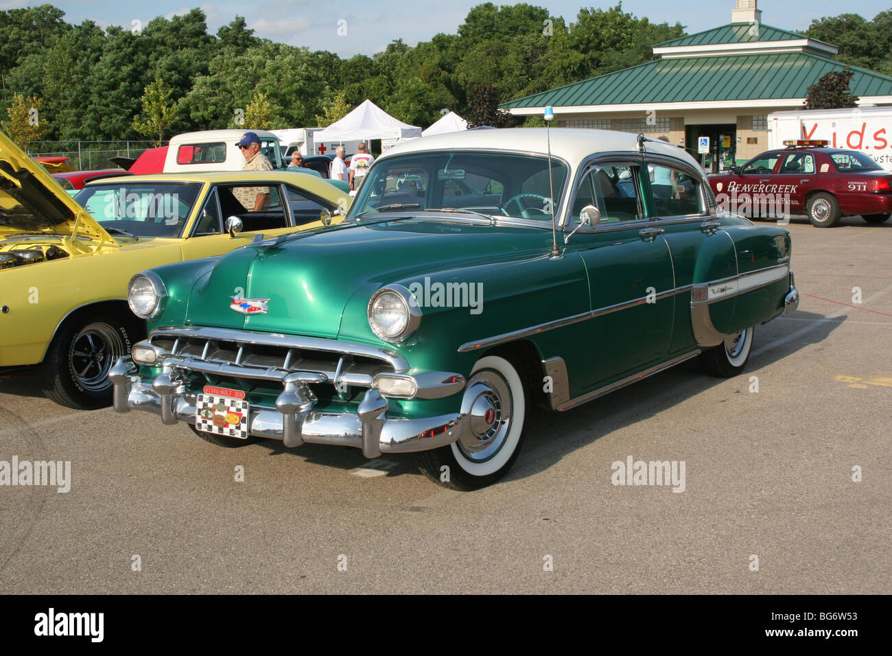 Auto- 1954 Chevrolet Bel Air Powerglide. Car Show in Beavercreek, Ohio, Stati Uniti d'America. D63000 Foto Stock