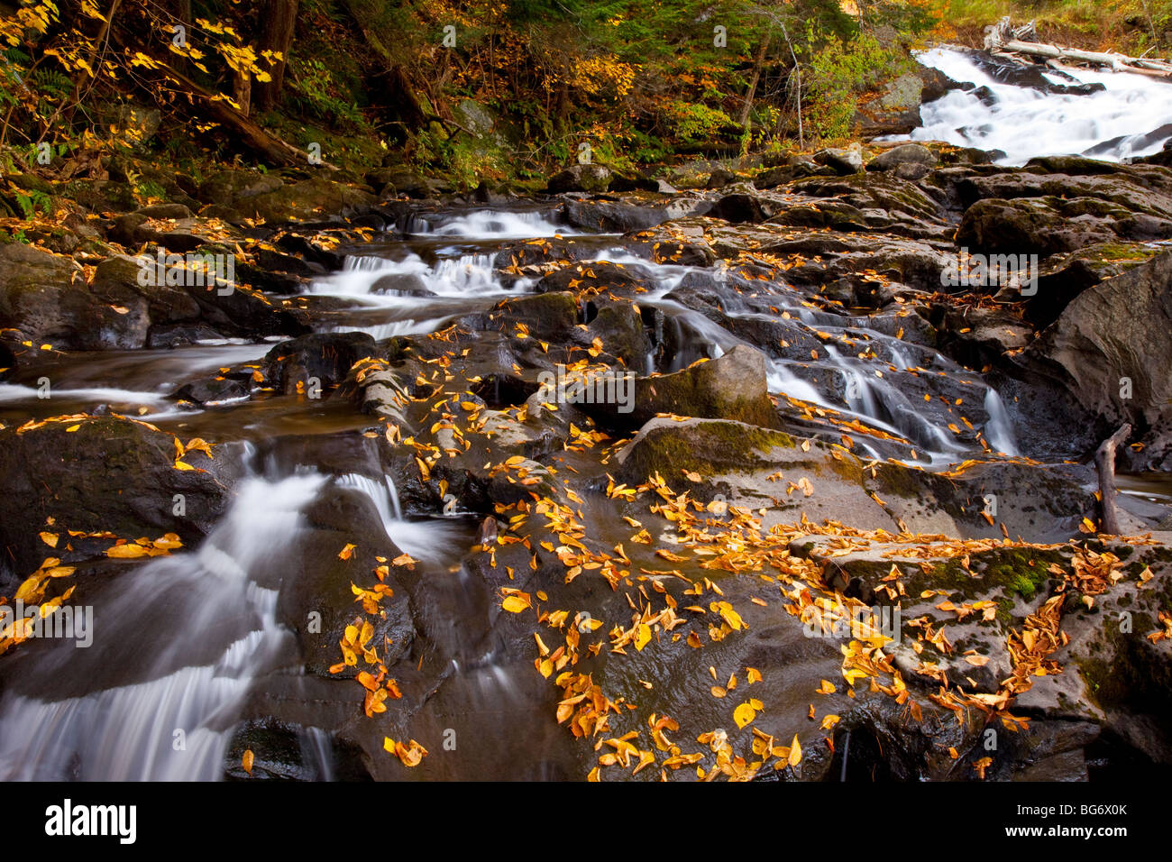 L'acqua cade in autunno vicino a Thetford Center Vermont - USA Foto Stock