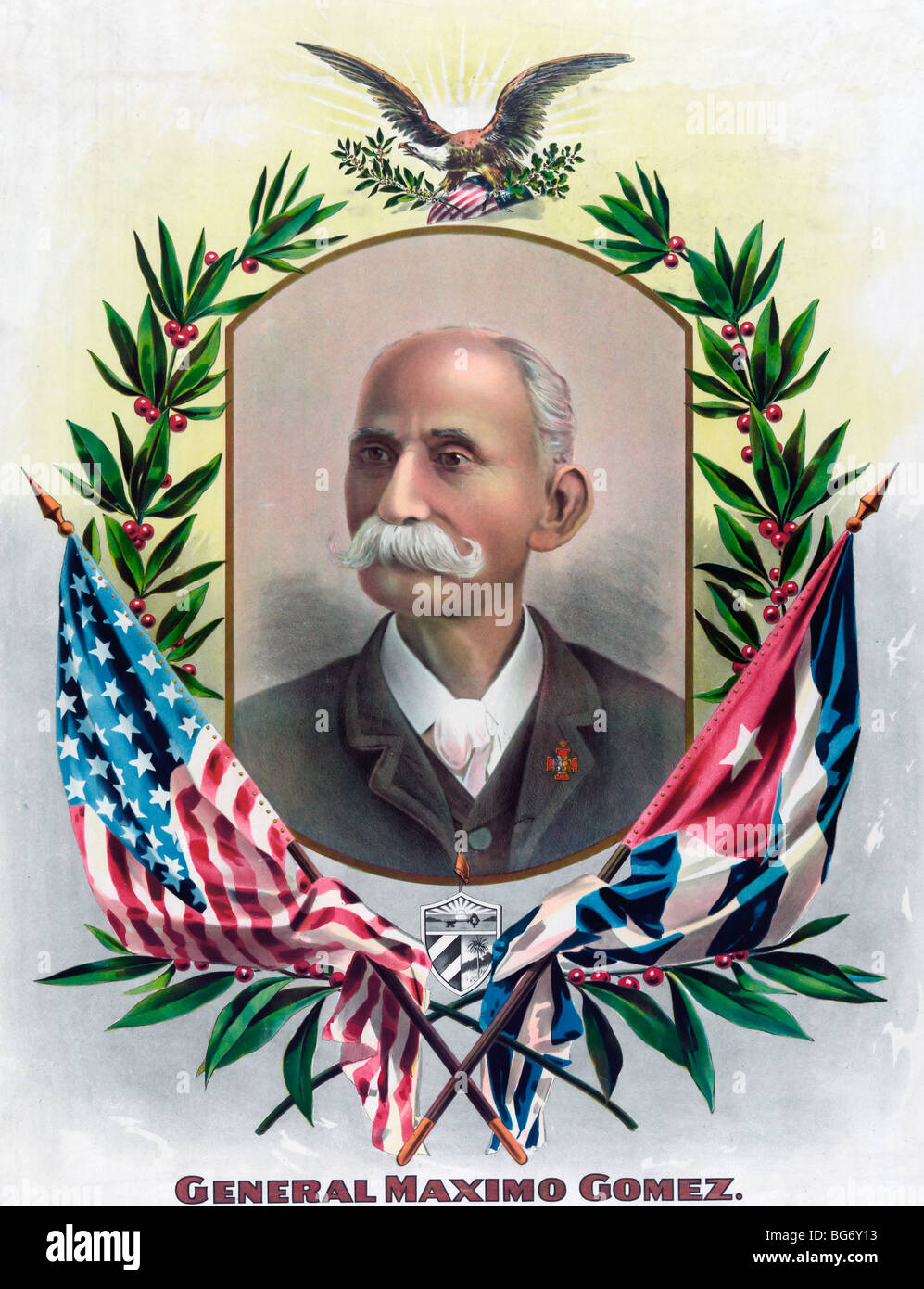 Generali di Maximo Gomez - Generale cubano e Leader del Movimento di Indipendenza (1836-1905) Foto Stock