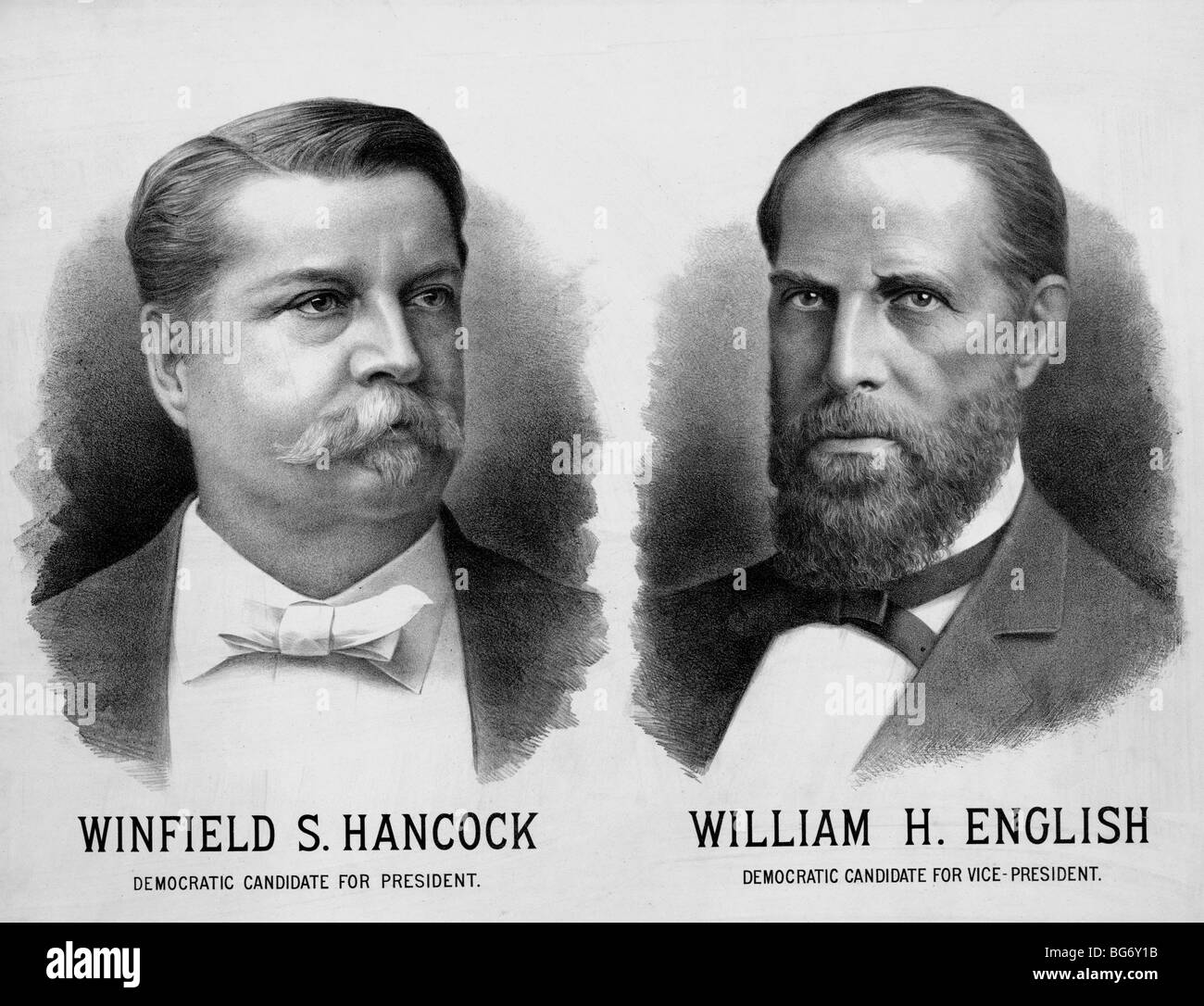 Winfield S. Hancock, William H. inglese. Candidati democratici per Presidente e Vice Presidente - USA elezione del 1880 Foto Stock