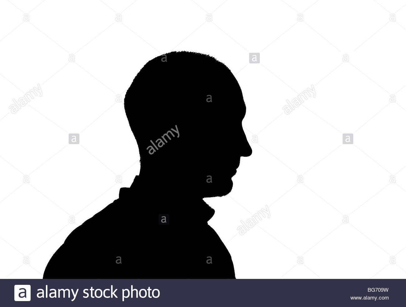 Uomo adulto sagomato di profilo Foto Stock