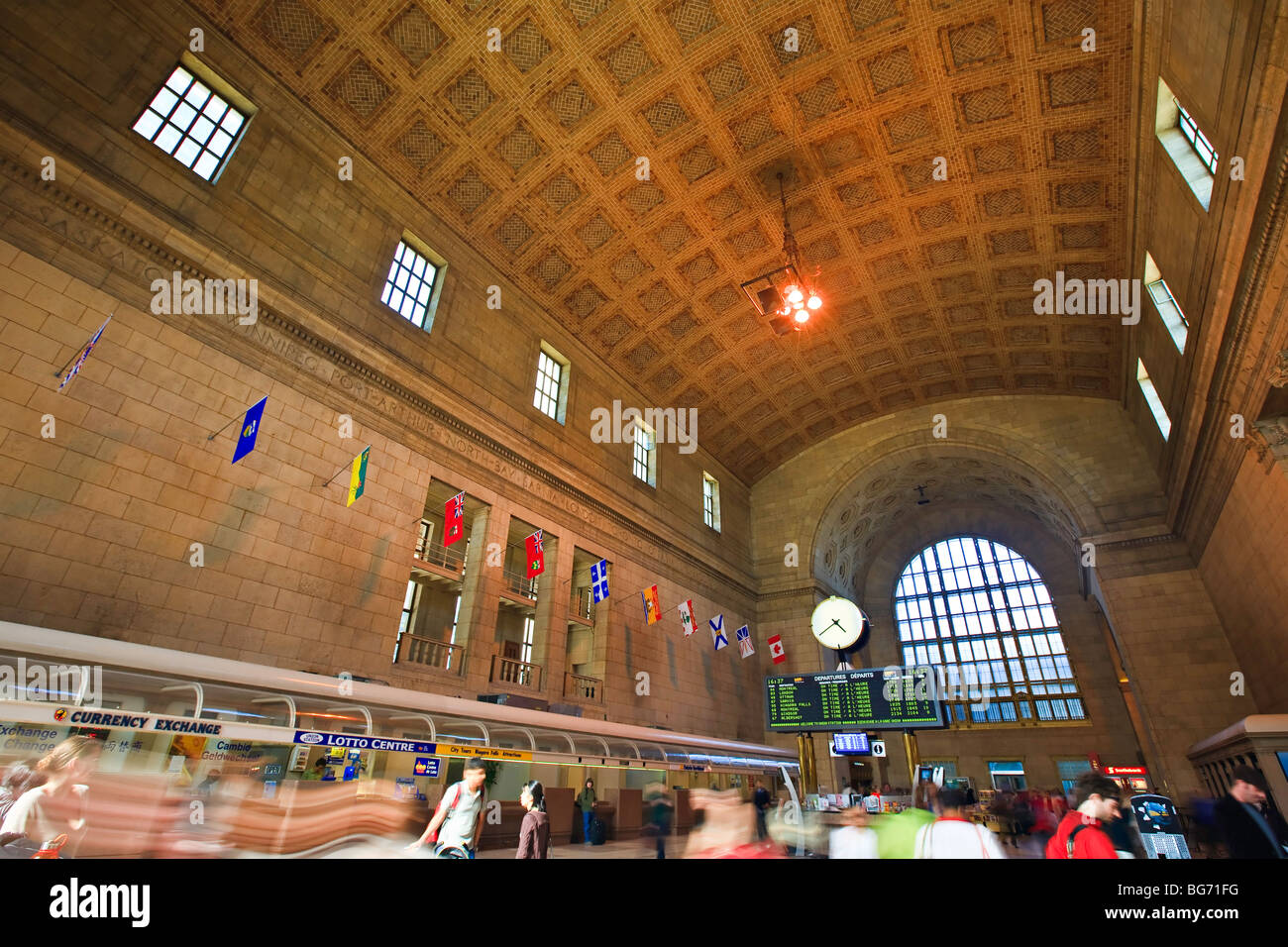 Lobby di biglietteria (Great Hall) in unione stazione, il centro cittadino di Toronto, Ontario, Canada. Foto Stock