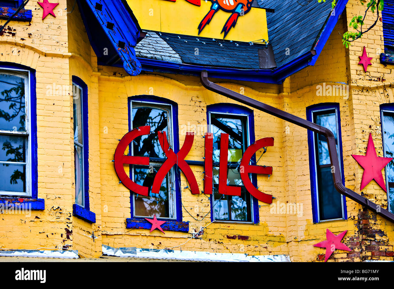 Stile Victorian House/negozio vicino a Kensington market, Toronto, Ontario, Canada. Foto Stock