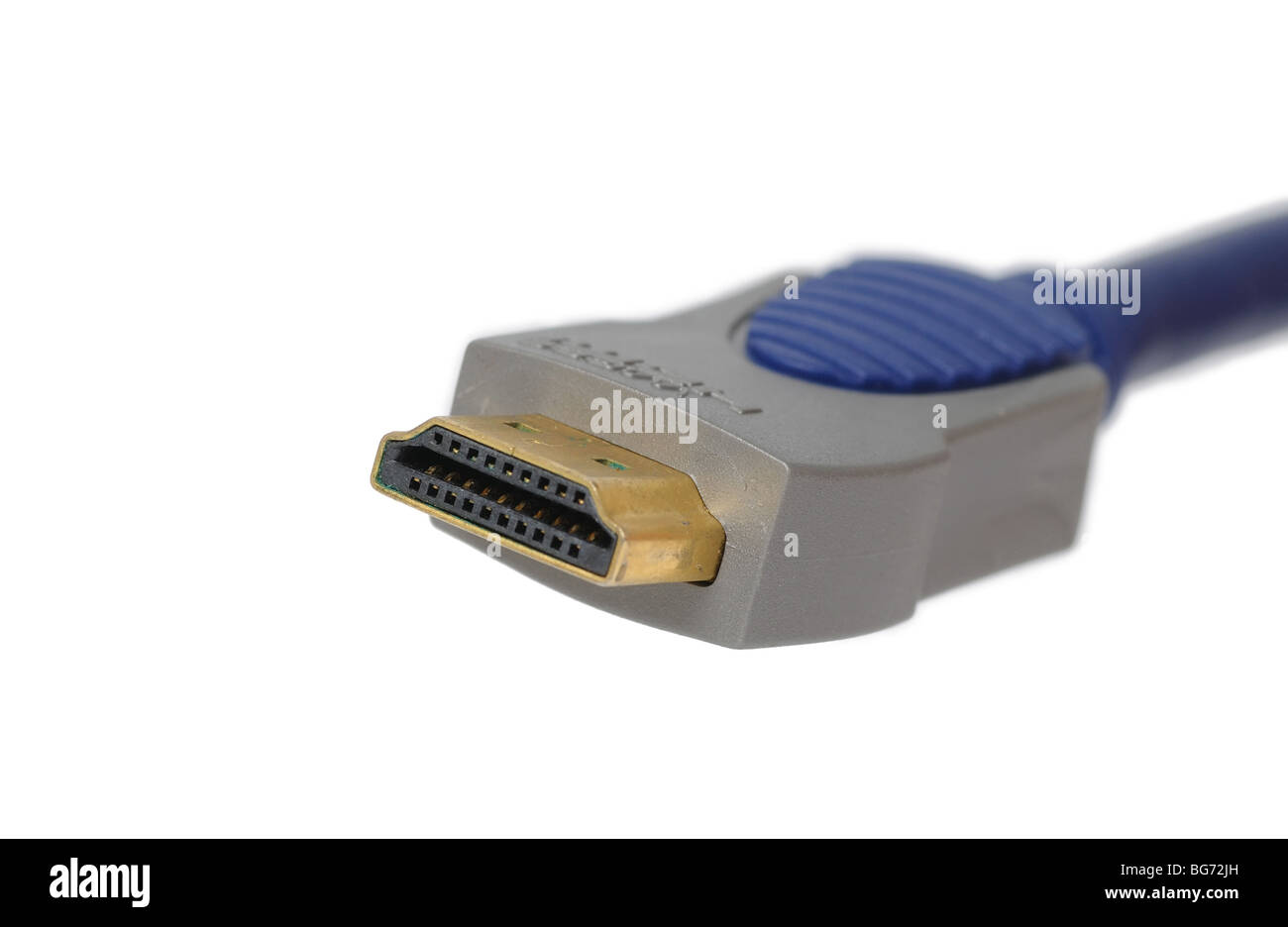 Cavo HDMI su sfondo bianco Foto Stock