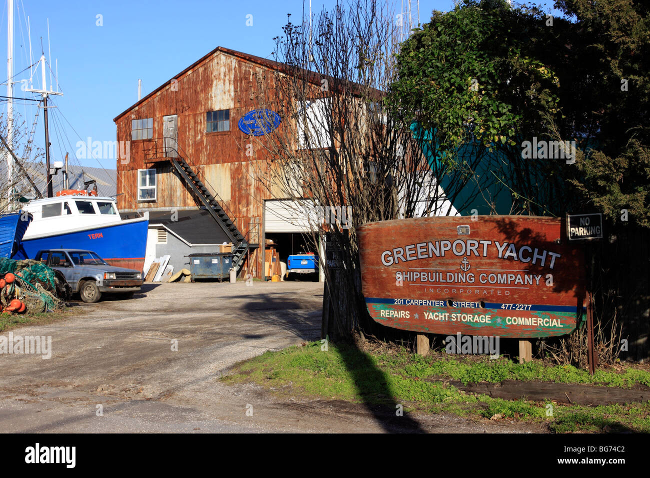 Il Greenport società di costruzione navale, Greenport, Long Island, NY Foto Stock