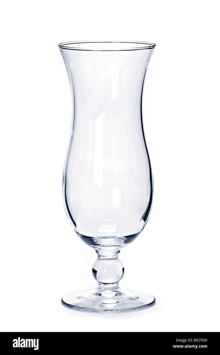 Vuoto uragano bicchiere da cocktail isolati su sfondo bianco Foto Stock